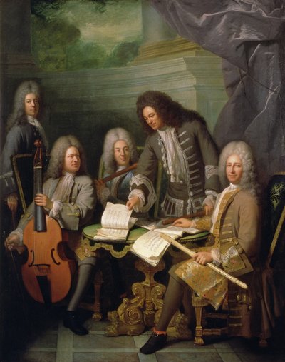 La Barre und andere Musiker, ca. 1710 von Andre Bouys